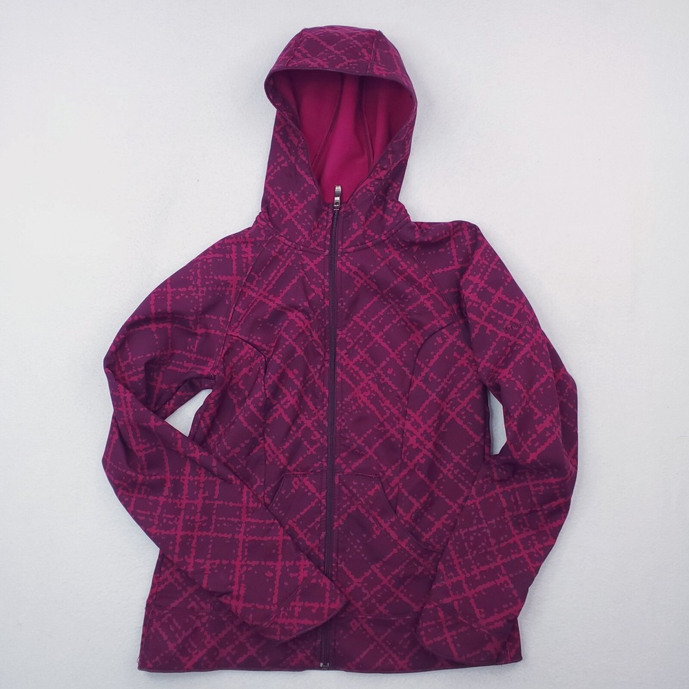 Columbia Jacket Womens Medium Purple Fuscia Geometric‎ Abstract Soft Shell Coat